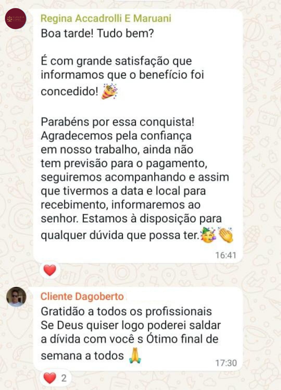 Depoimento de cliente 1